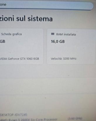 PC Desktop Ryzen 5 2600X + GTX 1060 6GB + 16GB RAM