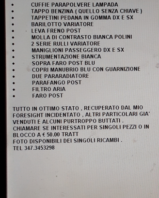 Ricambi HONDA FORESIGHT , PANTEON , PEUGEOT SV