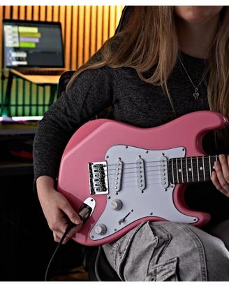 Chitarra elettrica 3/4, Rosa, con Amplificatore