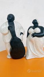 statue artigianali musicisti jazz vintage