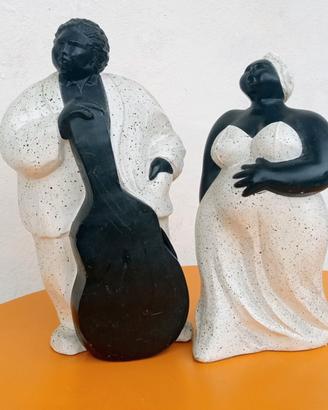 statue artigianali musicisti jazz vintage