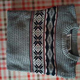 Maglione Uomo Stile Norvegese Nordico Grigio