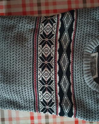 Maglione Uomo Stile Norvegese Nordico Grigio