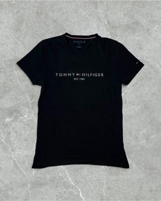 T-Shirt Tommy Hilfiger Logo Est. 1985 Nera - Unise