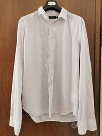 Camicia bianca con righe viola (Conbipel, XXL)