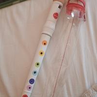 Flauto multicolore bianco per bambini in legno 