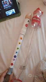 Flauto multicolore bianco per bambini in legno 