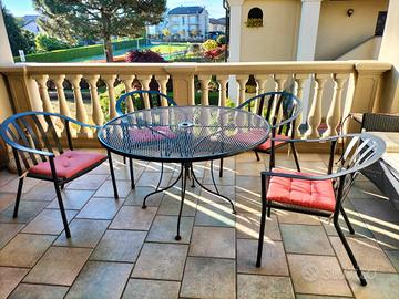 Tavolo + sedie in ferro battutto