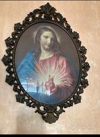 Quadro vintage Sacro cuore di Gesù