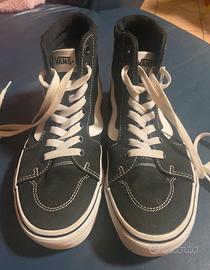 Scarpe Vans alte bianche e nere numero 37
