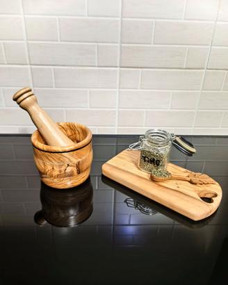 Legno di ulivo mortaio pestello