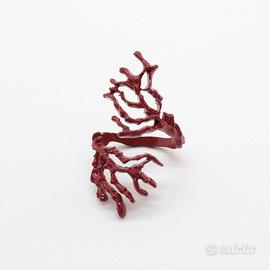Anello a forma di Corallo Rosso Misura Regolabile