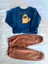 Set felpa e pantalone fagottino 18-24 mesi
