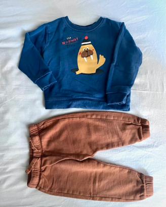 Set felpa e pantalone fagottino 18-24 mesi