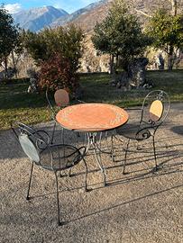 Set Tavolo+3 sedie in ferro