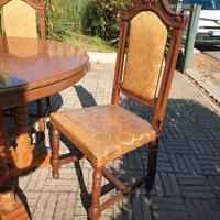 Set di 7 sedie in legno massello