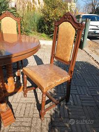 Set di 7 sedie in legno massello