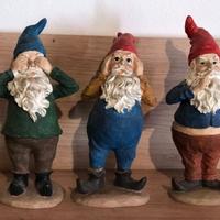 Set 3 Statuette Gnomi Non Vedo Non Sento Non Parlo
