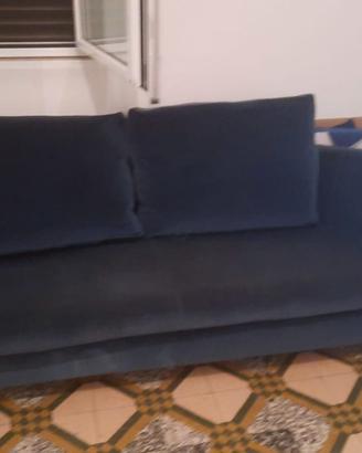 Divano poltronova anni 80 velluto blu