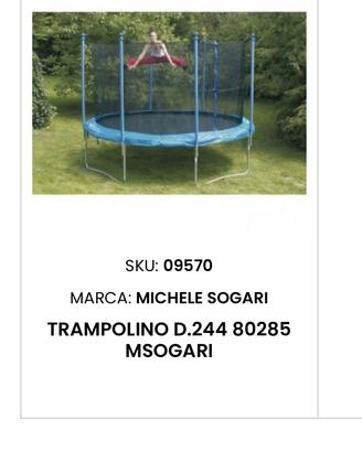 Trampolino 244 cm. Altezza totale 240 cm