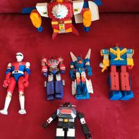 Lotto di 6 robot giocattolo vintage anni 70 80