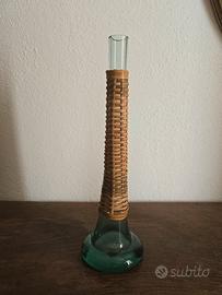 Vaso vetro e Rattan 