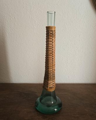 Vaso vetro e Rattan 