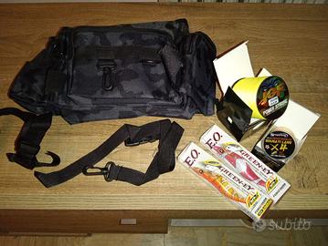 Borsa da pesca accessori nuovi lotto esche lenze