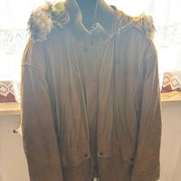 Parka uomo pelle vintage Longhi con cappuccio