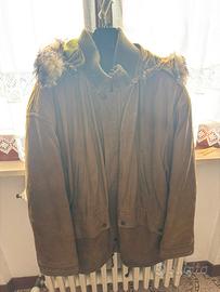 Parka uomo pelle vintage Longhi con cappuccio