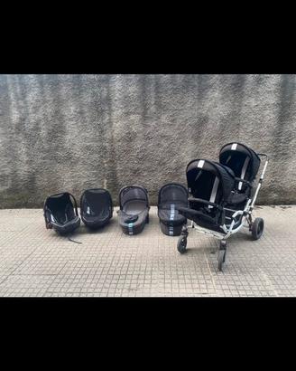 Passeggino gemellare tri