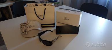 Gucci Occhiali da sole bianco nero floreale Donna