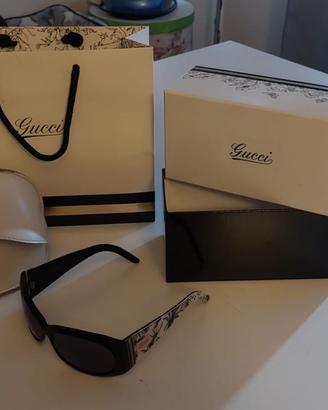 Gucci Occhiali da sole bianco nero floreale Donna