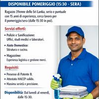 Addetto Pulizie Esperto - Disponibile Pomeriggio