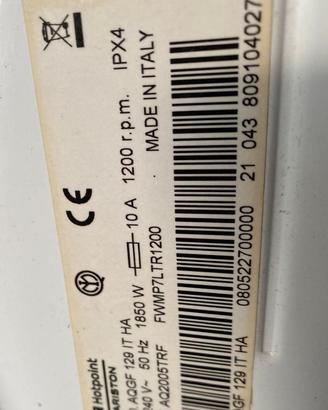 RICAMBI PER LAVATRICE ARISTON HOTPOINT ACQUALTIS