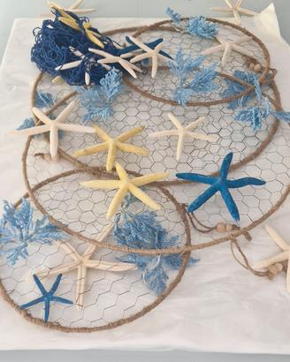 Set 4 Decorazioni Parete Stile Marino Shabby Chic 