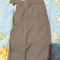 Pantaloni 100 lana mango beige