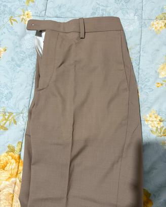 Pantaloni 100 lana mango beige