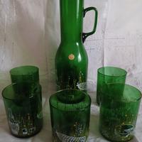 brocca e 5 bicchieri per acqua vintage 