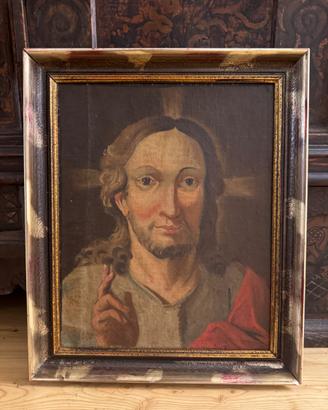 Antico dipinto - Cristo benedicente, XVIII secolo