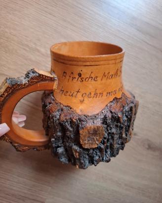 Boccale birra Vintage tedesco in legno