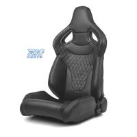 SEDILE BAQUET UNIVERSALE IN PELLE NERA STILE SPORT