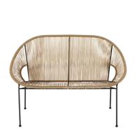 Divanetto da esterno giallo con profili in ferro n