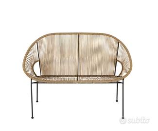 Divanetto da esterno giallo con profili in ferro n