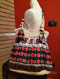 Borsa in stoffa e rafia Segue