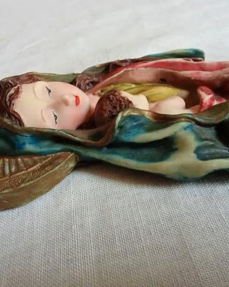 Bassorilievo anni70 famiglia  Madonna col Bambino
