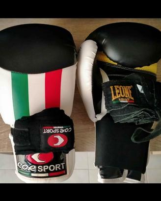 Guantoni da boxe e kick, fasce + sacco kickboxing