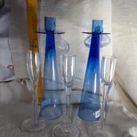 2 PORTACANDELE VETROBLU+ 3 VETRO TRASPARENTE PICC.