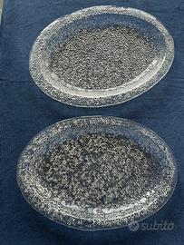 Piatti Ovali IVV Italy - Vintage Vetro Ghiaccio