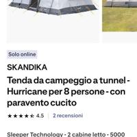 Tenda campeggio 8 posti
